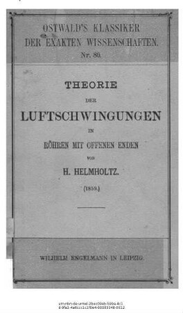 80: Theorie der Luftschwingungen in Röhren mit offenen Enden