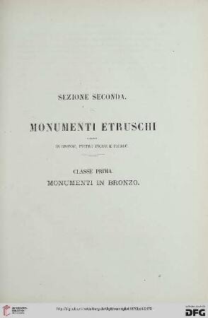 Sezione seconda: Monumenti etruschi