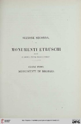 Sezione seconda: Monumenti etruschi