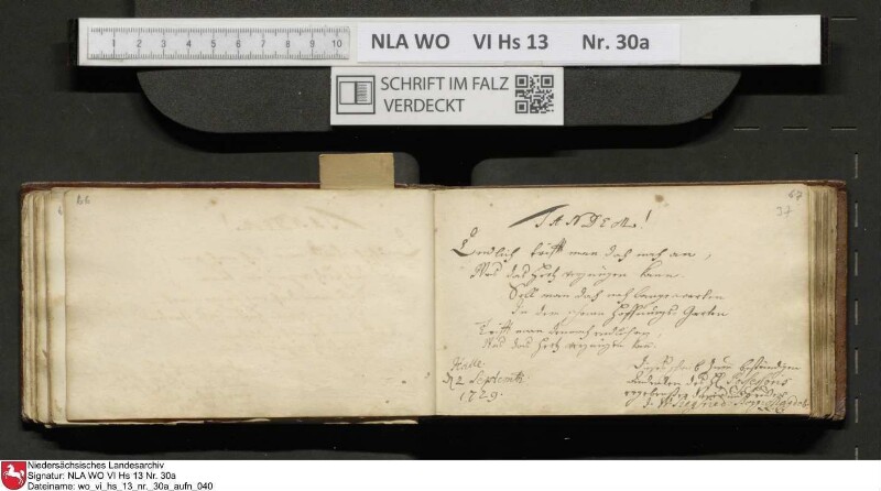 Stammbuch des U. J. Schrader aus Hannover