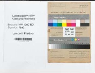 Entnazifizierung Friedrich Lamberti, geb. 11.01.1899 (Staatsanwalt)