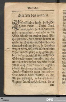 Vorrede des Autoris.