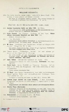 Frühe alte Holzschnitte 1488-1530 (Nr. 292-308)