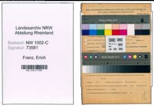 Entnazifizierung Erich Franz, geb. 21.12.1913 (Kaufmann)