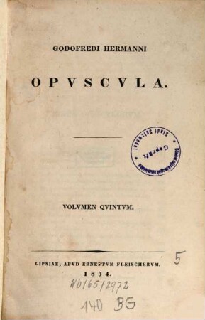 Godofredi Hermanni Opvscvla, 5