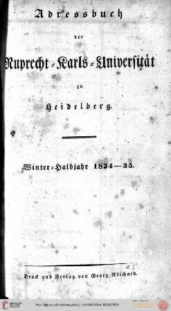 Wintersemester 1834/1835