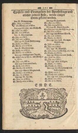 Episteln und Evangelien der Aposteltage und etlicher anderer Feste, welche einiger Orten gefeiret werden