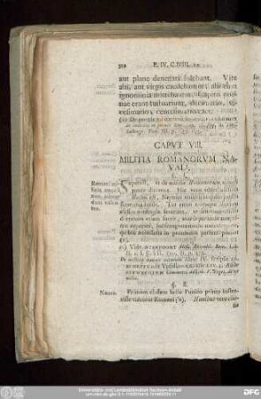 Caput VIII. De Militia Romanorum Navali.