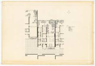 Bundesgartenschau, Karlsruhe 1967 Siedlung Im Eichbäumle: Veröffentlichungszeichnung. Typ D. Grundriss Erdgeschoss