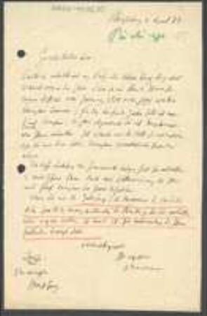 Brief von Jean Daniel Buchinger an Unbekannt
