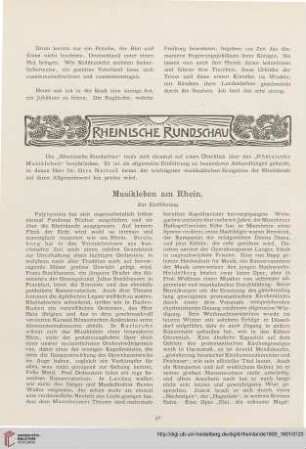 Musikleben am Rhein