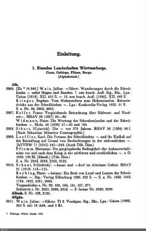 1. Einzelne Landschaften Württembergs