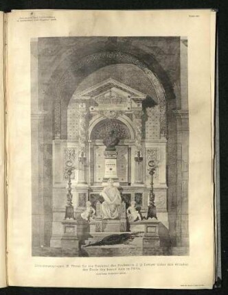 Concurrenzproject für ein Denkmal des Professors J. B. Lesuer unter den Arcaden der Ecole des beaux Art in Paris. Architekt: Rudolf Dick.