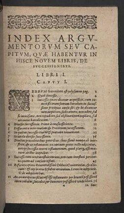 Index argumentorum seu capitum