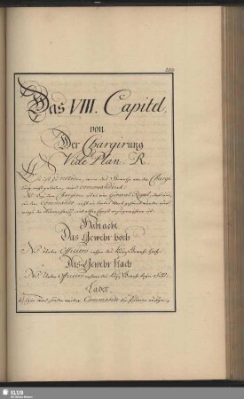VIII. Capitel von Der Chargirung