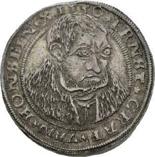 Dickabschlag einer Münze des Grafen Ernst V. von Hohnstein, 1550