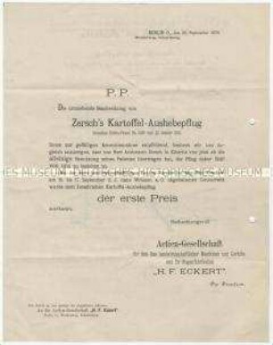 Kartoffel-Aushebepflug