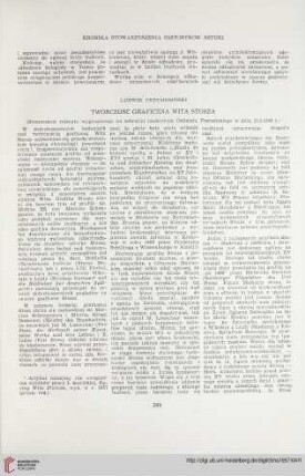 19: Twórczość graficzna Wita Stosza : (streszczenie referatu wygłoszonego na zebraniu naukowym Oddziału Poznańskiego w dniu 15.5.1956 r.)