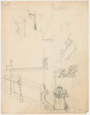 Thiersch, Friedrich von; München; Justizpalast - Treppengeländer (Ansichten, Details)