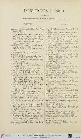 Index to vols I. and II.