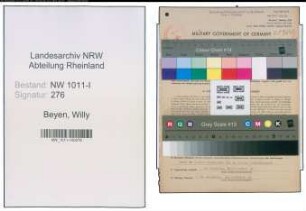 Entnazifizierung Willy Beyen , geb. 24.10.1897 (Bauunternehmer)