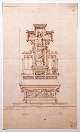 Entwurfszeichnung für einen Altar