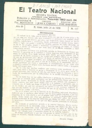 Recordando Benjamín Riccio