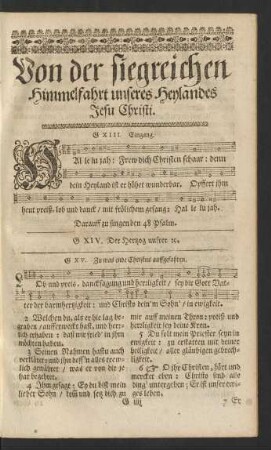 Von der siegreichen Himmelfahrt unseres Heylandes Christi.