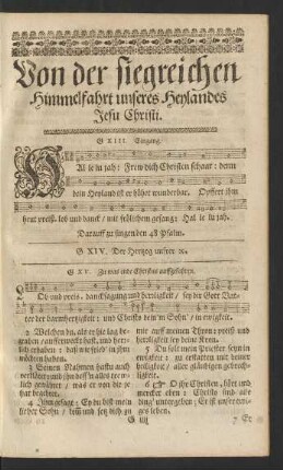 Von der siegreichen Himmelfahrt unseres Heylandes Christi.