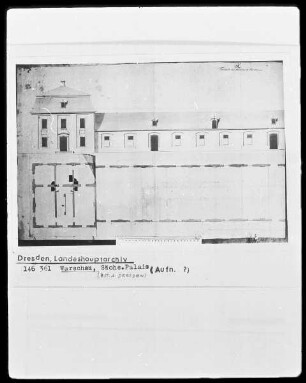 Warschau, Sächsisches Palais, mit Fassadenaufriß