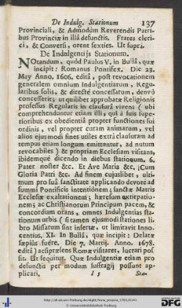 De Indulgentiis Stationum.