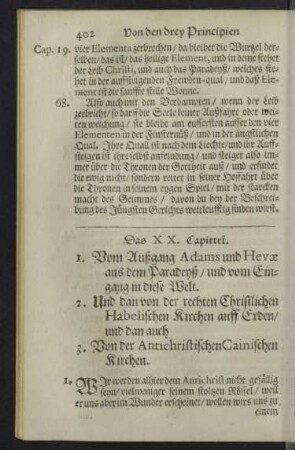 Das XX. Capittel.