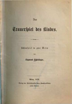 Das Trauerspiel des Kindes
