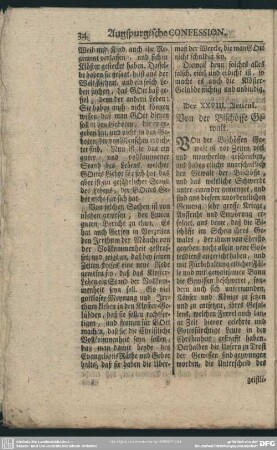Der XXVIII. Articul. Von der Bischöffe Gewalt