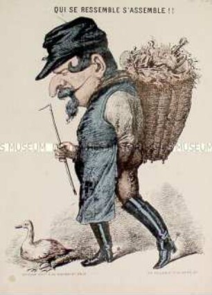 Qui se ressemble s'assemble - Gleich und gleich gesellt sich gern - Karikatur auf Napoleon III. als Müllsammler