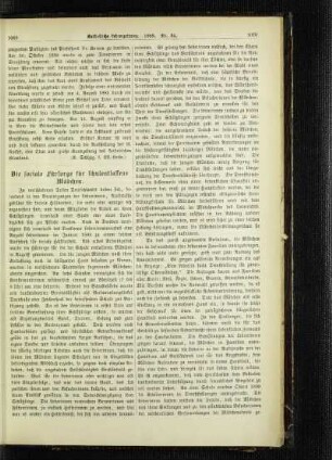 ¬Die¬ sociale Fürsorge für schulentlassene Mädchen