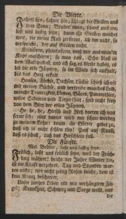 Die Fünfte. Mel. Brüder, laßt uns lustig seyn.