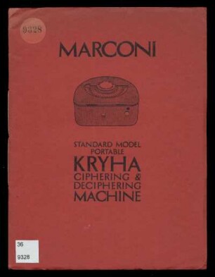 Marconi standard model portable Kryha ciphering and deciphering machine