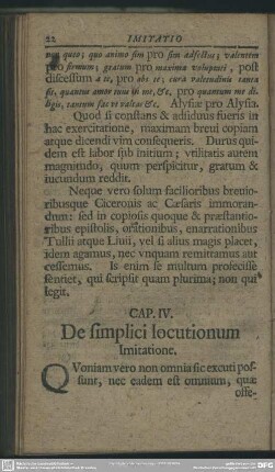 Cap. IV. De simplici locutionum Imitatione