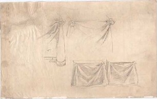 Seeberger, Gustav; München; Residenz, Königsbau, Zeichnungen - Draperie (Detail)