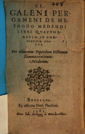 De methodo medendi libri XIV