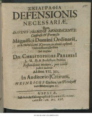 Skiagraphia Defensionis Necessariae