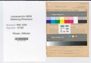 Entnazifizierung Wilhelm Wisser, geb. 17.01.1900 (Vertreter)