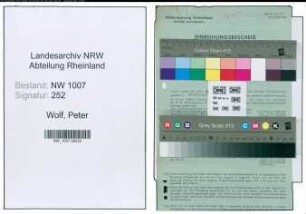 Entnazifizierung Peter Wolf , geb. 04.12.1905 (Strassenwaerter)