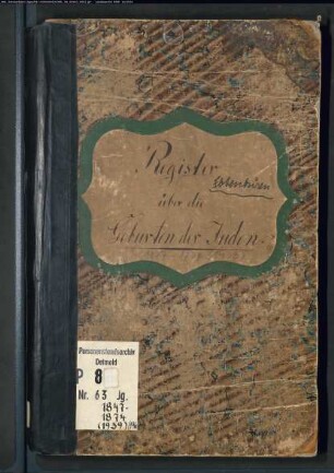 Zivilstandsregister der Juden Kreisgerichtskommission Ibbenbüren, nur für Ibbenbüren (G 1847-1874) (Gemeinde: Ibbenbüren, Kreis Tecklenburg)