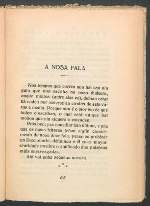 A nosa fala