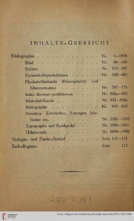 Inhalts-Übersicht