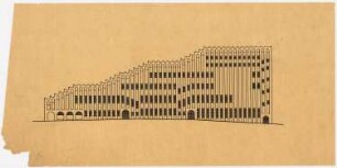 Haus der Freundschaft, Istanbul Vorprojekt 2: Längsseitenansicht (letzte Fassung)