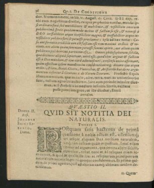 Quaestio II. Quid Sit Notitia Dei Naturalis.