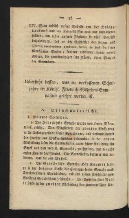 A. Sprachunterricht.